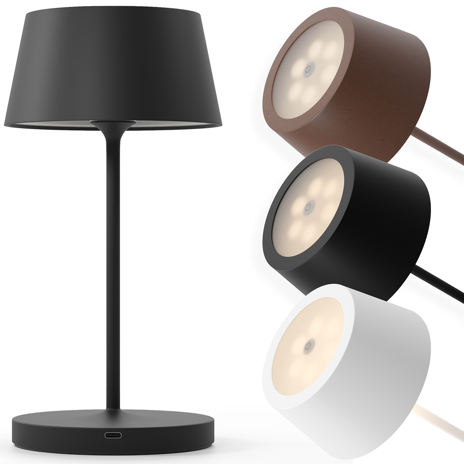 charlique® LED Dinner Light 2 mini, schwarz, 24 cm Höhe, USB-C