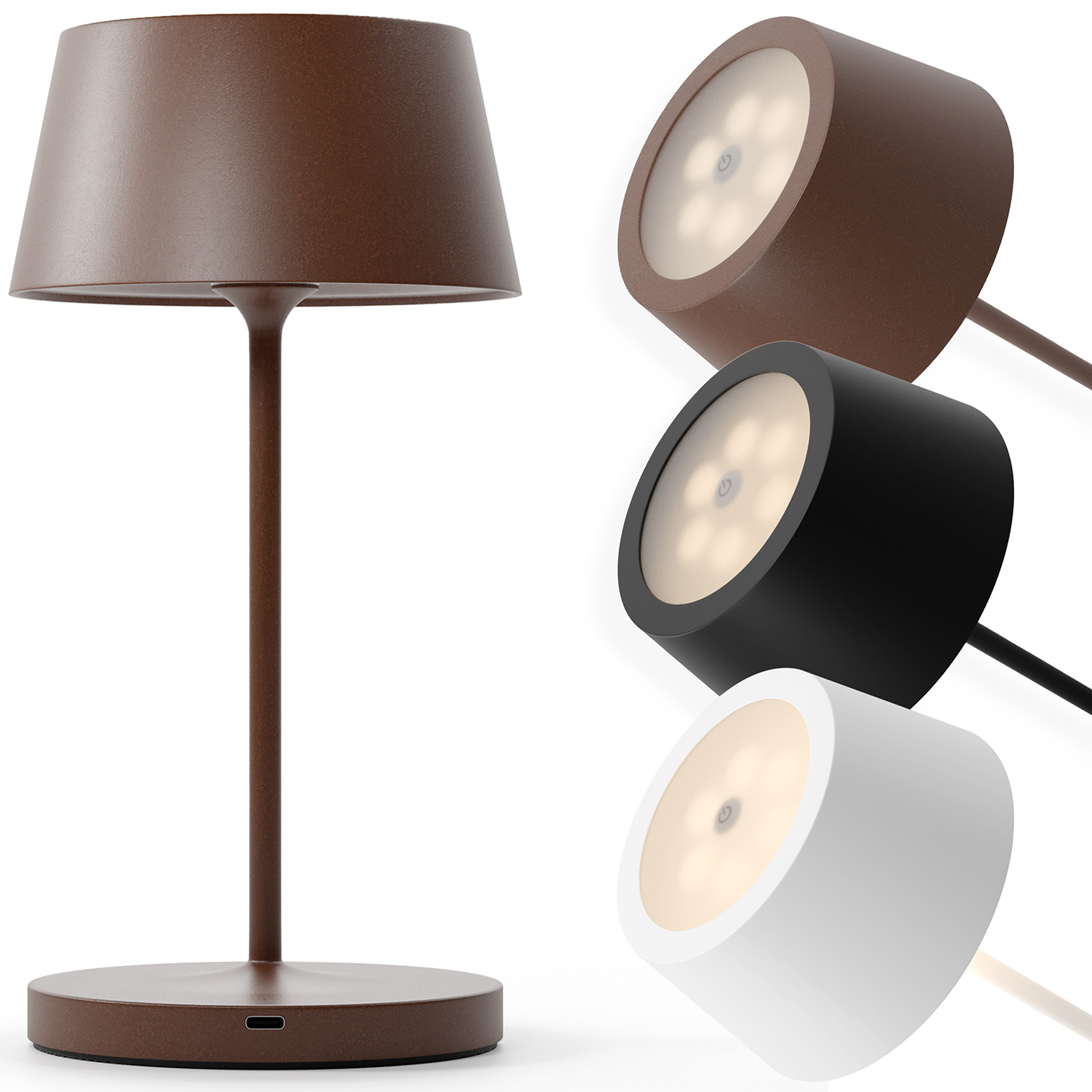 charlique® LED Dinner Light 2 mini, rostbraun, 24 cm Höhe, USB-C